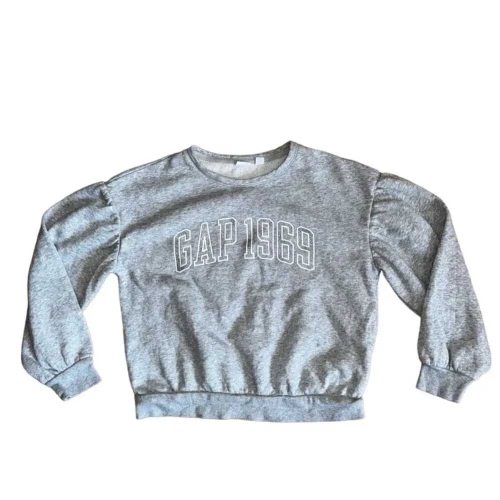GAP Kids Girls Relaxed Crewneck Sweatshirt GAP 1969 in Grey Silver Size Xl (12)